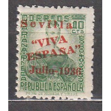 Locales Patrióticos Sevilla 1936 Edifil 21hcc ** Mnh Sobrecarga Roja