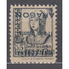 Locales Patrióticos Zaragoza 1937 Edifil 45hcc ** Mnh Sobrecarga azul e Invertida