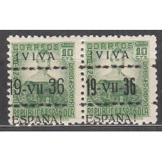 Locales Patrióticos Vitoria 1937 Edifil 7 * Mh Pareja con Sobrecarga Tipo I y Tipo II