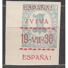 Locales Patrióticos Vitoria 1937 Edifil 1hcc ** Mnh Tipo I Sobrecarga Desplazada en rojo