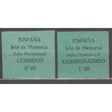 Menorca (Baleares) 1939 Sellos Provisionales Edifil 1/2 ** Mnh