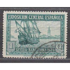 España Variedades 1929 Edifil 434d usado Sevilla Barcelona dentado 14