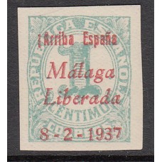 Locales Patrióticos Málaga 1937 Edifil 2 ** Mnh Variedad Omisión 2º signo de admiración