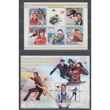 Santo Tomas y Principe Correo Yvert 3471/75+ Hoja 542 ** Mnh Deportes - Olimpiada de Vancouver