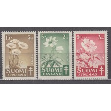 Finlandia Correo 1949 Yvert 349/51 * Mh Flores