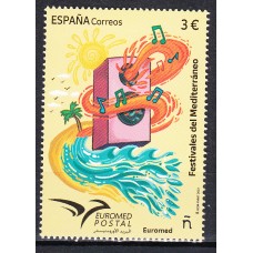 España II Centenario Correo 2023 Edifil 5676 ** Mnh Festivales del Mediterraneo