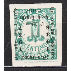 Locales Patrióticos Cádiz 1937 Edifil 17hi ** Mnh Sobrecarga Invertida