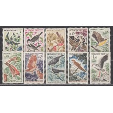 Monaco Correo 1962 Yvert 581/90 ** Mnh Fauna - Aves