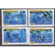 Penrhyn - Correo Yvert 448/51 ** Mnh Fauna - Peces