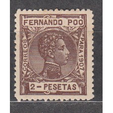 Fernando Poo Sueltos 1907 Edifil 163 ** Mnh Bien Centrado