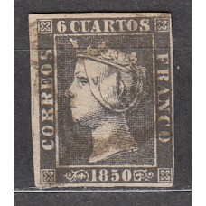 España Variedades 1850 Edifil 1p usado - Papel delgado