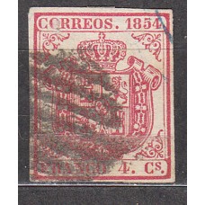 España Clásicos 1854 Edifil 33p (Papel blanco y grueso) usado