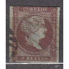 España Clásicos 1855 Edifil 42a Usado -Violeta oscuro 