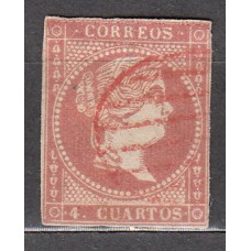 España Clásicos 1855 Edifil 48 Usado Matasello Parrilla roja