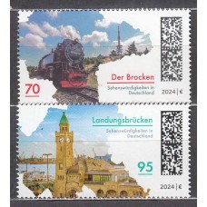 Alemania Federal Correo 2024 Yvert 3596/97 ** Mnh Ciudades Turisticas - Tren