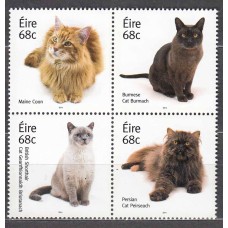 Irlanda Correo 2014 Yvert 2109/12 ** Mnh Fauna - Gatos