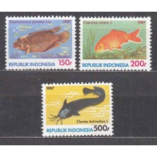 Indonesia - Correo 1987 Yvert 1132/34 ** Mnh Peces - Fauna