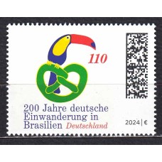 Alemania Federal Correo 2024 Yvert 3611 ** Mnh 200 años Emigración a Brasil