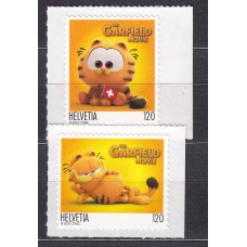 Suiza Correo 2024 Yvert 2841/42 ** Mnh Comic Garfield