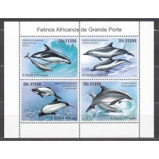 Santo Tomas y Principe Correo Yvert 3888/91 ** Mnh Fauna Marina - Delfines