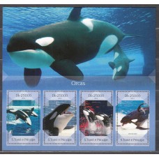 Santo Tomas y Principe Correo Yvert 4554/57 ** Mnh Fauna Marina - Ballenas - Orca