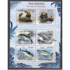 Mozambique Correo Yvert 4749/54 ** Mnh Fauna Marina - Focas - Peces