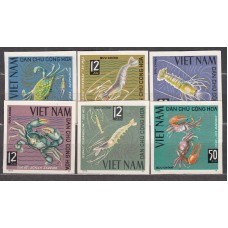 Vietnam del Norte - Correo Yvert 442/7s sin dentar  ** Mnh Fauna