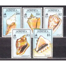 Dominica - Correo 1990 Yvert 1219/22+SH 167 ** Mnh Fauna Marina - Caracolas