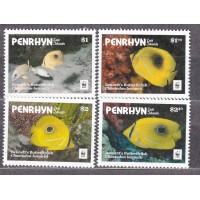 Penrhyn - Correo Yvert 594/97 ** Mnh Fauna Marina - Peces