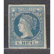 España Clásicos 1860-61 Edifil 55 * Mh Doblez