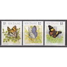 Nueva Zelanda - Correo 1991 Yvert 1152/54 ** Mnh Fauna - Mariposas