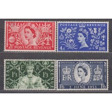 Gran Bretaña - Correo 1952-54 Yvert 279/82 ** Mnh Isabel II