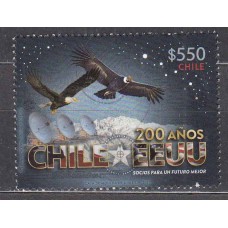 Chile Correo 2023 ** Mnh Relaciones Diplomaticas con Estados Unidos - Fauna - Aves