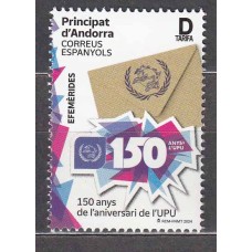 Andorra Española correo 2024 ** Mnh 150 Años Aniversario UPU