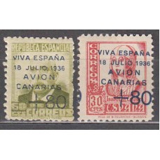 Canarias Correo 1936 Edifil 15A/16A ** Mnh