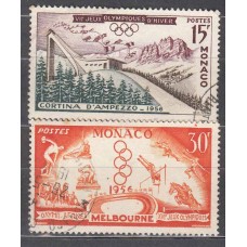 Monaco - Correo 1956 Yvert 442/3 usado  Juegos Olimpicos