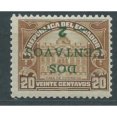 Ecuador - Correo 1924 Yvert 229b * Mh Sobrecarga Invertida