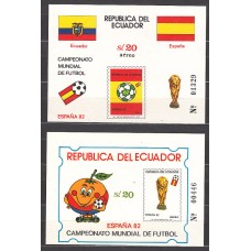 Ecuador - Hojas Yvert 54/5 recortada ** Mnh Deportes. Fútbol