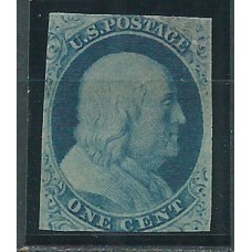 Estados Unidos - Correo 1847 Yvert 3 * Mh Punto Claro