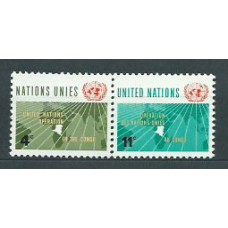 Naciones Unidas - Nueva York Correo 1962 Yvert 106/7 ** Mnh