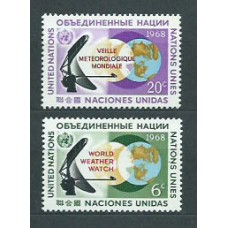 Naciones Unidas - Nueva York Correo 1968 Yvert 182/3 ** Mnh