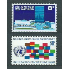 Naciones Unidas - Nueva York Correo 1971 Yvert 215/6 ** Mnh