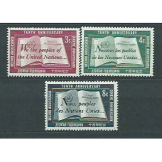 Naciones Unidas - Nueva York Correo 1955 Yvert 35/7 ** Mnh