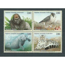 Naciones Unidas - Ginebra Correo 1993 Yvert 243/6 ** Mnh Fauna