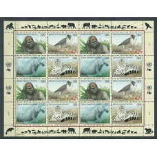 Naciones Unidas - Ginebra Correo 1993 Yvert 243/6 Hojitas ** Mnh Fauna