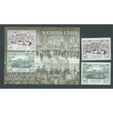 Naciones Unidas - Ginebra Correo 1995 Yvert 289/90+H,7 ** Mnh