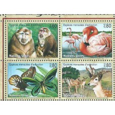 Naciones Unidas - Ginebra Correo 1998 Yvert 349/52 ** Mnh Fauna