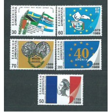 Grecia - Correo 1989 Yvert 1707/11A ** Mnh