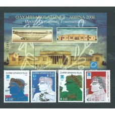 Grecia - Correo 2002 Yvert 2106/9+H.21 ** Mnh Olimpiadas de Atenas