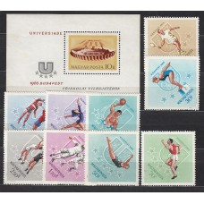 Hungria - Correo 1965 Yvert 1754/62+H.55 ** Mnh Deportes